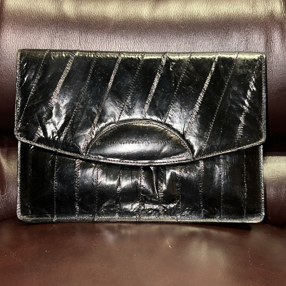 Vintage Little Black Eel Skin Bag - Picture 3 of 16